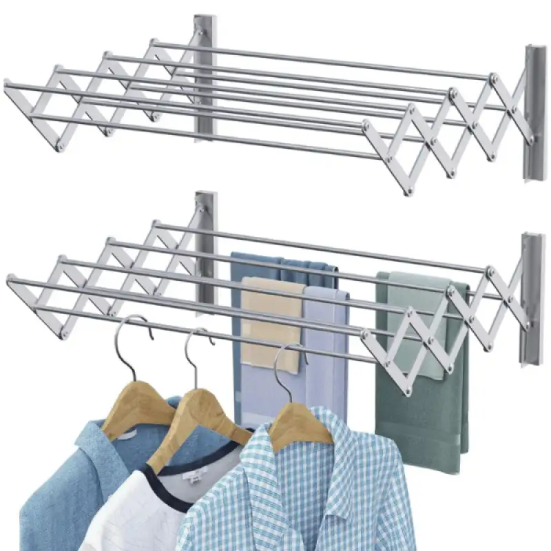 69408413f0659_hanger_1-800x800 Wall & Grill Mounted Clothes Drying Hanger – Foldable (SS) - Image 1
